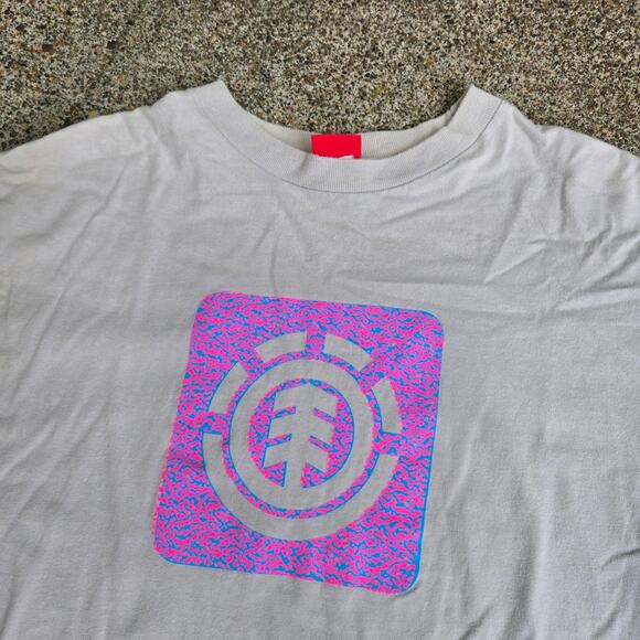 Vtg Y2k ELEMENT SKATEBOARDS Pastel 3D Box Logo Graphic Print Skate T Shirt L - Picture 3 of 5